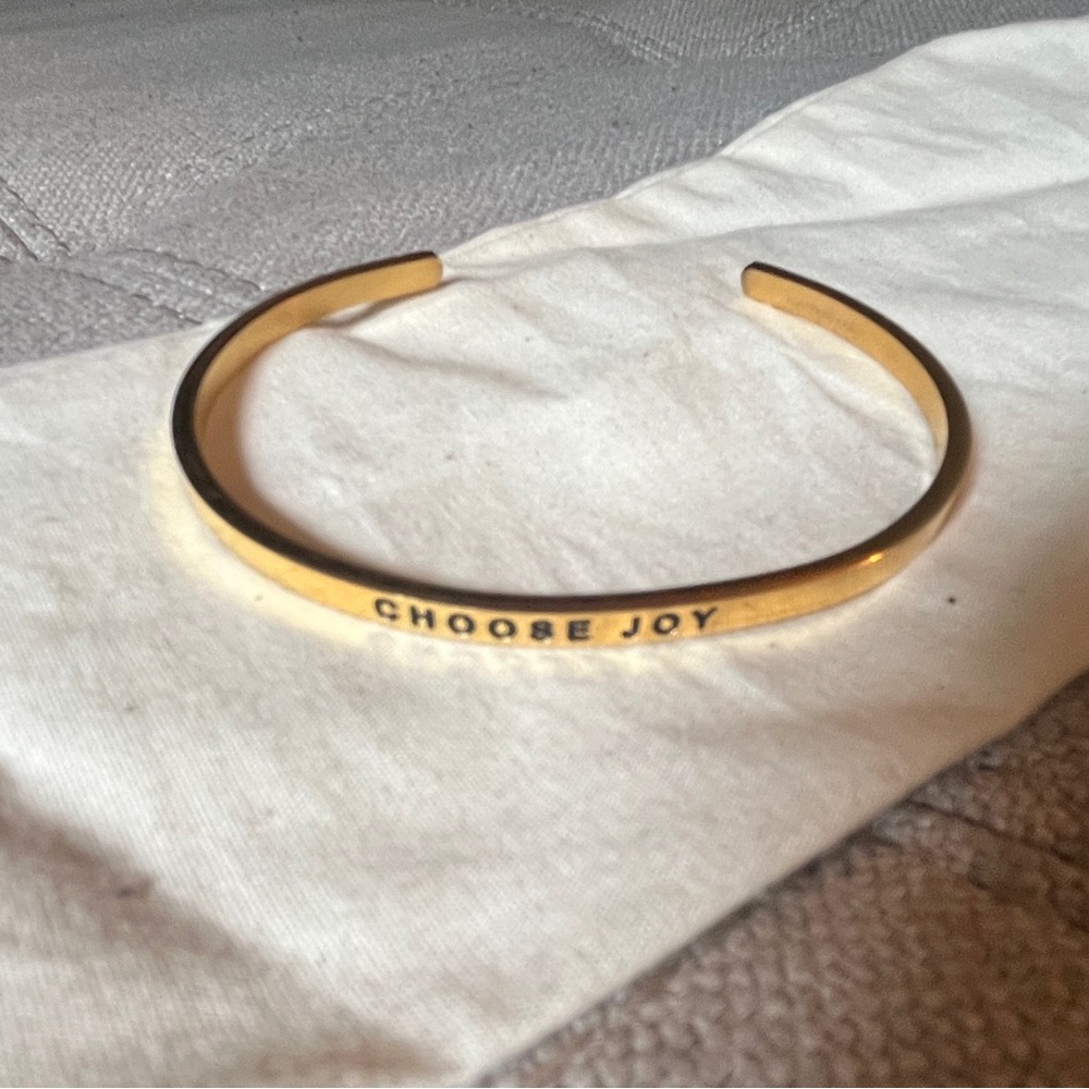MantraBand Gold 'Choose Joy' Cuff